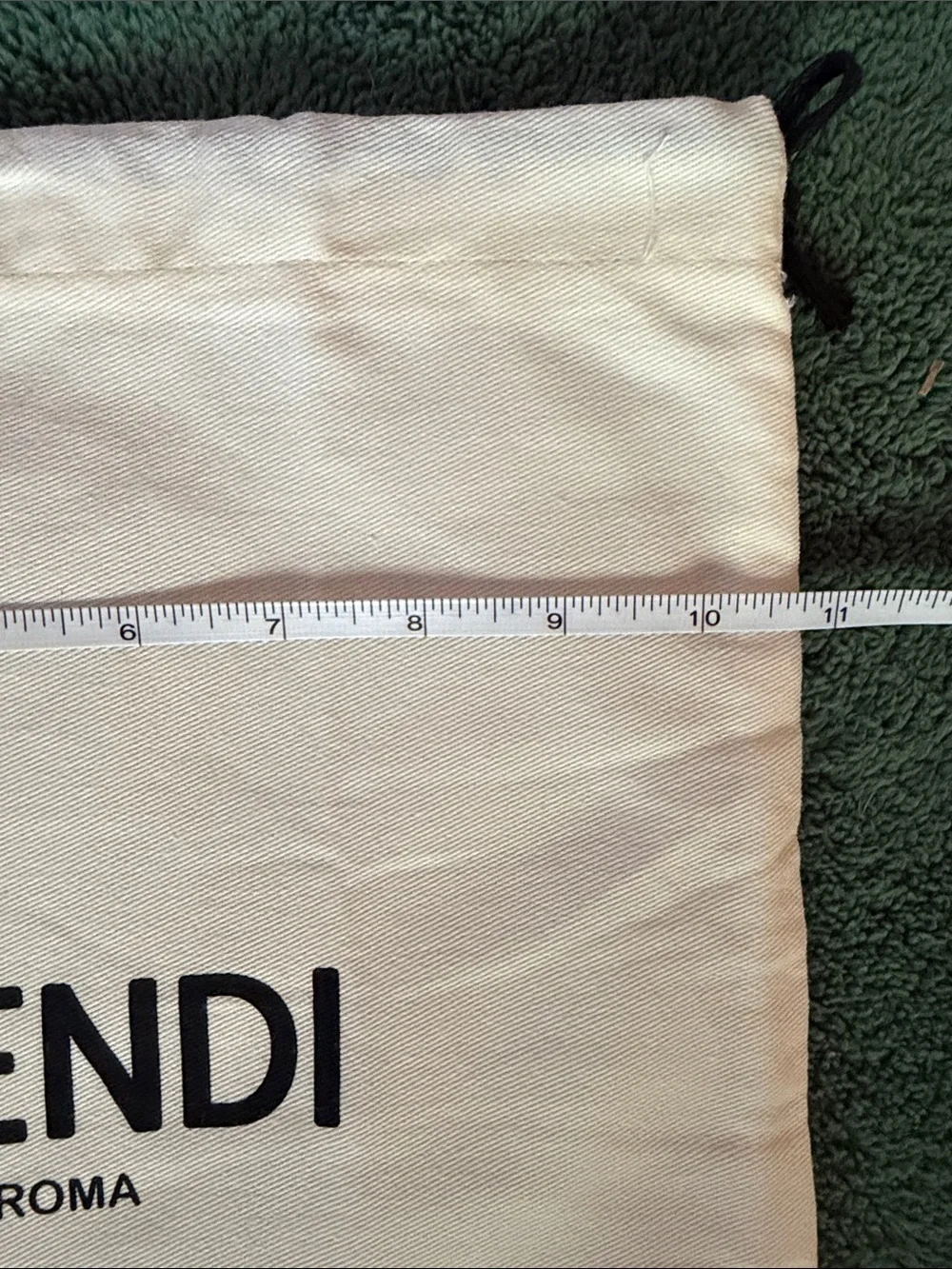 Fendi Cream Drawstring Dust Cover with Black Logo